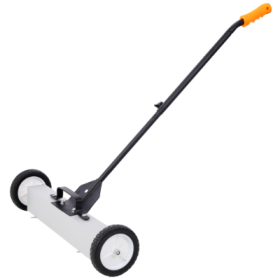 24' Rolling Magnetic Pick-Up Sweeper, Heavy Duty Push-Type With Release, For Nails Needles Screws Collection,30 Pound Capacity
