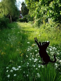 Cat Garden Stakes - Elegant Adorable Family Silhouette Statues, Perfect For Yard