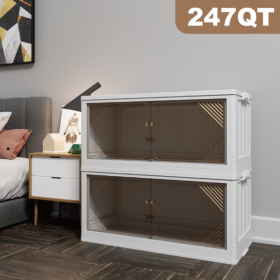 35.4 Inch Wide Clear Plastic Locker For Closet Organizer Storage, Folding Storage Box