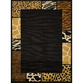 Tribes GC YLS4013 Black 5 Ft. 3 In. X 7 Ft. 3 In. Animal Print Area Rug