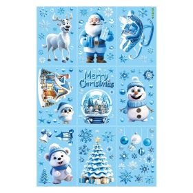 9 Sheets Christmas Snowflakes Window Decals Winter Blue Cute Painting Snowflakes Stickers