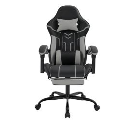Gaming Chair, Computer Chair Ergonomic Chair With Footrest Office Chair Ergonomic Computer Chair With Lumbar Backrest Blackgray