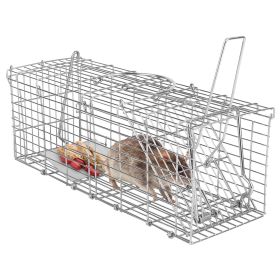 1Pc Foldable Rat Trap Cage Humane Live Rodent Trap Cage Galvanized Iron Mice Mouse Control Bait Catch With Detachable L Shaped Rod