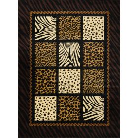 Tribes GCYLS4012 Multi 5 Ft. 3 In. X 7 Ft. 3 In. Animal Print Area Rug