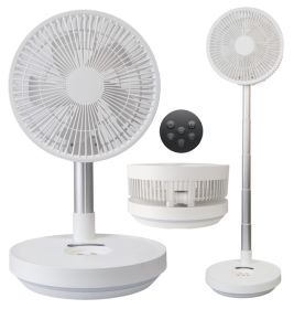 Indoor & Outdoor Retractable LED Fan Oscillating Standing Fan Rechargeable Pedestal Fan