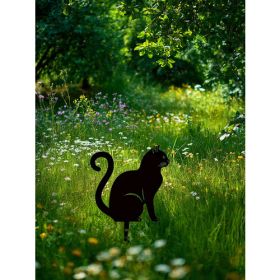 1pc Rusty Cute Cat Home Garden Stake Decoration - Cute Cat Garden Decor