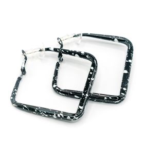 Square Black&White Earrings-1508