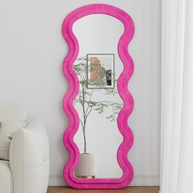 Flannel Full Length Wave Rose Floor Mirror  For Bedroom Living Room Hanging Or Against The Wall