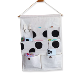 Seven Pockets Storage Hanging Bag-Polka Dots 5026