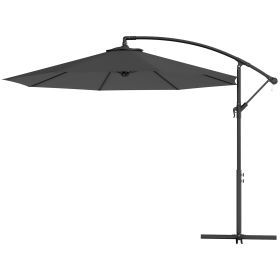 10 Cantilever Tilt Offset Patio Umbrella W UV & Water Safe Material & Cross Base Weight Not Included, Gray
