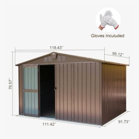 Outdoor Storage Shed 10'x8', Metal Tool Sheds Storage House With Lockable Double Door,Large Bike Shed Waterproof For Garden,Backyard,Law Brown