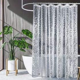 3D Pebble Pattern Shower Curtain In PEVA Durable Material, 71x71 Inches With Strong Magnets, Suitable For Shower Cabins And Bathtubs