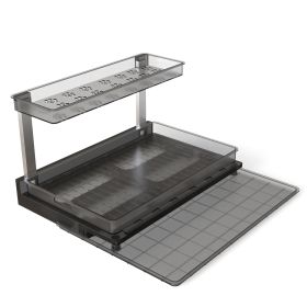 1Pc 2Tier Pull Out Under Sink Organizer Cabinet Organizer With Sliding Drawer Tray L Shaped Slide Out Storage Shelves For Bathroom Kitchen Cabinet