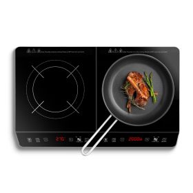 1Pc 4000W Induction Cooktop Portable Double Induction Cooker Electric Dual Burner Stove Countertop Hot Plate With 9 Power 9 Temperature 3H Timer