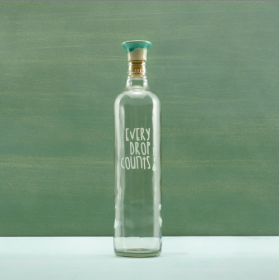Drop Glass Water Bottle With Ceramic Stopper