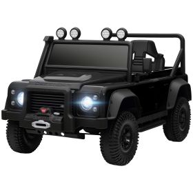 Electric Car For With Remote Control, Dual Motors, Spring Suspension, LED Lights, Black