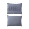King size 5-Piece 100-Percent Cotton Clip Dot Boho Comforter Set in Denim Blue