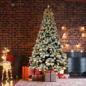 Green Flocking 6ft 550 Lights Warm 8 Patterns 928 Branches Automatic Tree Structure PVC Material Christmas Tree (Option: Christmas Tree)
