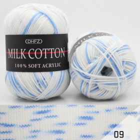 Three Section Dyed Multi-color Jacquard Score Lines With Medium Thick Lines (Option: White blue)