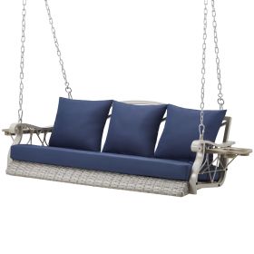 Porch Swing Basket (Color: Blue)