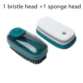 Multifunctional Automatic Liquid Cleaning Brush Soft Shoe Brush Clean Wash Shoe Artifact Laundry Brush Household Brush Clothes (Option: Green Replacement head)