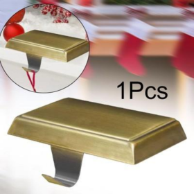 Christmas Stocking Rack Base Fireplace Stocking Hook Heavy Duty Boxed Hook (Color: Gold)