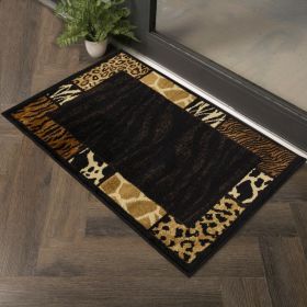Tribes GC YLS4013 Black 2 Ft X 3 Ft Animal Print Area Rug (Option: Black Multi3)