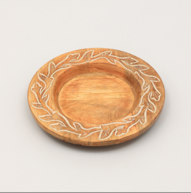 Handcrafted 13 Wood Charger Plate   Wooden Dinning Placemat Artisan Wood Tableware (Option: Brown1)