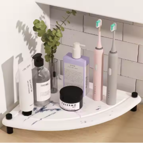 Diatomaceous Earth Sink Tray Stone Home Sink Caddy Kitchen Bathroom Instant Dry Sink Organizer (Color: White)