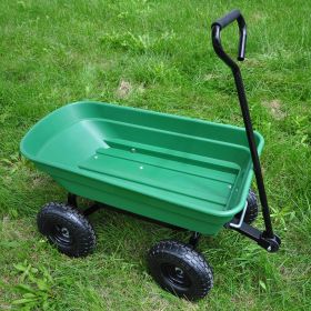 Folding Garden Dump Cart With Steel Frame And 10-in., 300-Pound Capacity (Option: 1PCS)