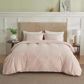 Serta Simply Clean Pleated Duvet Cover Queen (Color: Pink)
