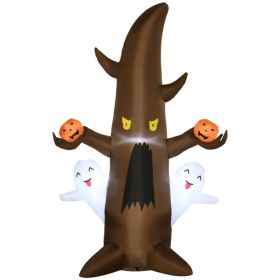 5 Halloween Inflatables Outdoor Decorations Ghost Tree With Pumpkins, Blow-Up LED Yard Decor Indoor Outdoor For Garden, Lawn, Party, Holiday (Color: Brown)