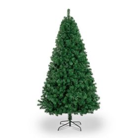 7ft 881 Branch Half Christmas Tree With 230LED Lights PVC Branch Iron Bracket Tender Green Christmas Tree (Option: As picture)