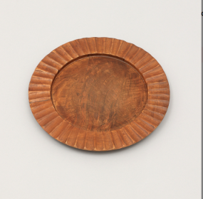 Handcrafted 13 Wood Charger Plate   Wooden Dinning Placemat Artisan Wood Tableware (Option: Brown2)