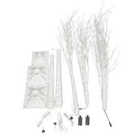 Artificial Tree, Christmas Tree With Warm White Light (Color: White)