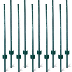 Fence Posts 3Feet - 10Pack, Heavy Duty Metal Fence Post With U-Channel, Steel Fence U-Post For Holding Garden Wire Fence, Corner Anchor Posts Etc. (Option: 4Feet-10Pack)