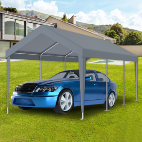 10x20ft Carport Replacement Canopy Cover, Waterproof & UV Protected Tarp With 72 Elastic Buckles Suit For Garage Shelter, Frame Is Not Included,grey (Color: Grey)