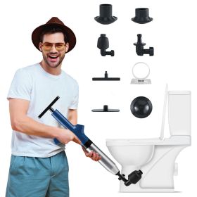 High Pressure Air Toilet Unclogged For Toilets, Bathroom Floors, Sinks, And Pipe Blockages (Color: Blue)