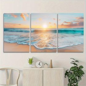 3pcs Wood Frame Canvas Print Decorative Painting, Sea Life Octopus Turtle Seahorse Watercolor Art Painting--Selling On Temu Is Prohibited (Option: 16x12inch)