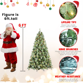 7.5ft PVC Hard Needle Mixed Tree Pine Cone 51pcs (Option: 6feet hard needle PV)