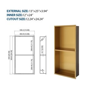 Stainless Steel Shower Niche, Gunmetal Black, Waterproof,  Leak-Free, Rust-Resistant,Easy Installation, Corrosion-Resistant (Option: G1325IN)