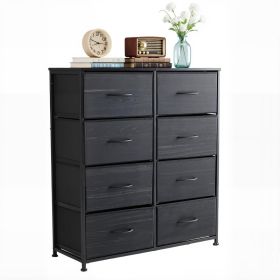 Tall Dresser Fabric Storage Tower ,Wooden Top For Kid Room, Closet, Entryway, Nursery (Option: Black wood grain8BC)