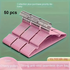 Clothes Hangers With Non-slip Design, Sturdy Heavy Duty Coat Durable Hangers For Coats (Option: Pink50pcs)