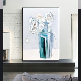 Hand Painted Oil Painting Minimalism Abstract Floral Oil On Canvas Large Original Floral Scenery Acrylic Modern Painting Wall Art Living Room Dec (Style: 01, size: 90X120cm)