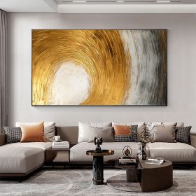 Hand Painted Oil Painting Abstract Gold Texture Oil Painting on Canvas Original Minimalist Art Golden Decor Custom Painting Living Room Home Deco (Style: 01, size: 90X120cm)