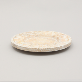 Handcrafted 13 Wood Charger Plate   Wooden Dinning Placemat Artisan Wood Tableware (Option: Beige2)