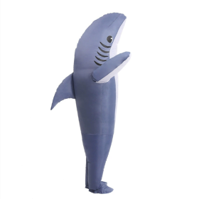 Inflatable Shark Costume Air Blow Up Jaws Jumpsuit Fancy Dress Funny Carcharias Suit For Cosplay Party-Only Supports Self-pickup. (Option: Gray)