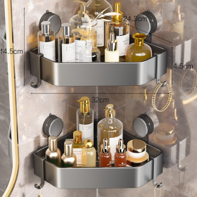 Suction Cup Bathroom Corner Bracket (Option: 2pcs)