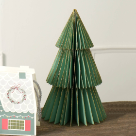 Green Handmade Paper Tree  - Festive Decor (Color: Green)